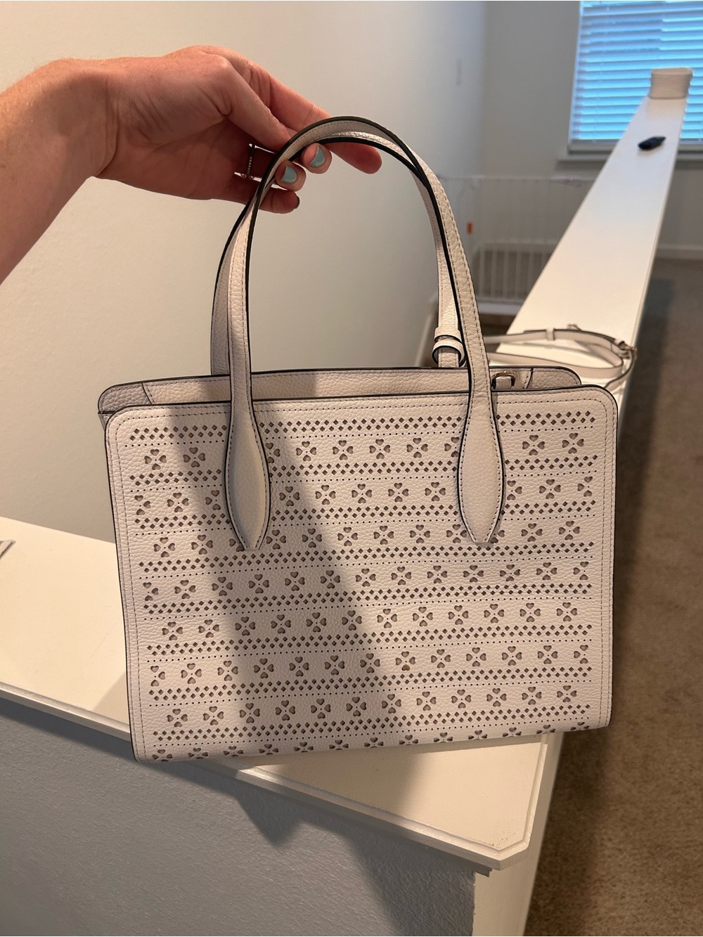 kate spade Perforated Leather Tote — white - Picture 2 of 4